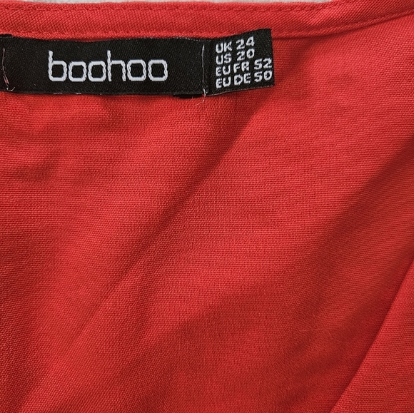 Boohoo Women's Red Button-Down Top Size 20 - Picture 7 of 7